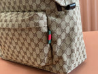 Gucci Backpack Beige mix Brown Canvas Leather 248446