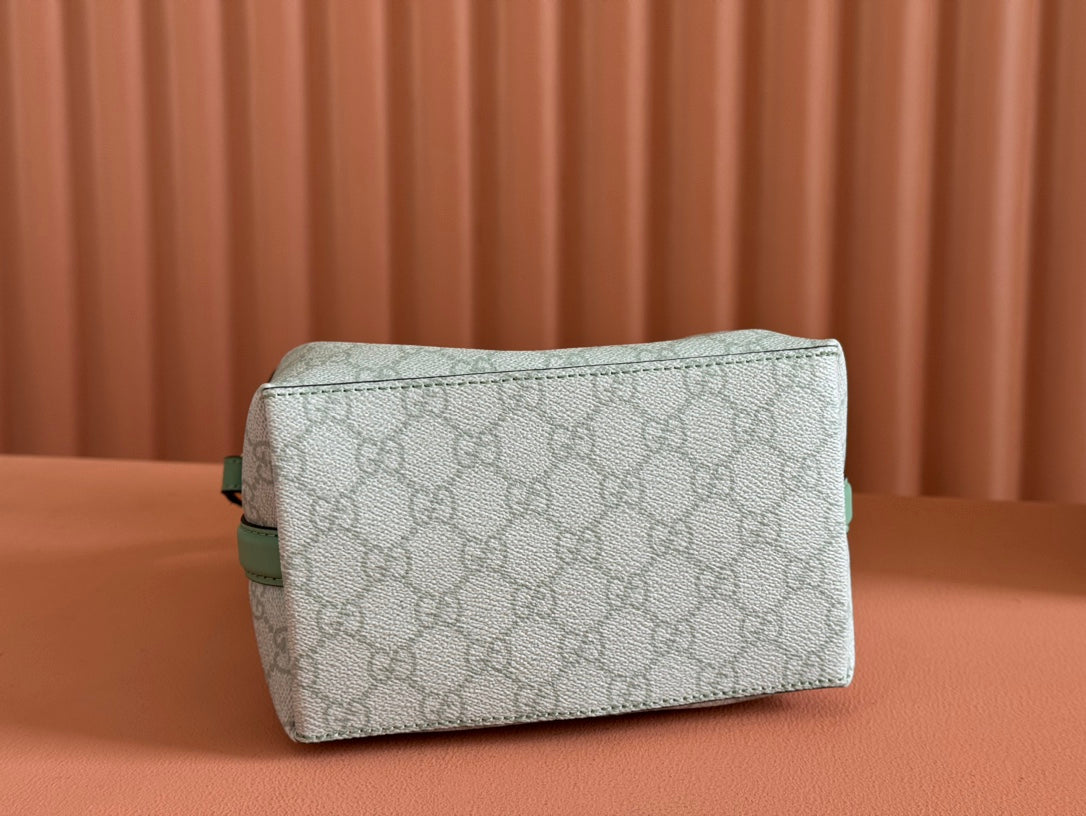 Gucci Ophidia 20.5cm Bag Green Canvas 244363