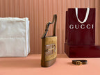 Gucci 73 Mini 20cm Bucket Bag Brown Suede Leather 244448