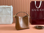 Gucci Emblem Mini Bucket Bag Brown Calfskin 244426