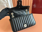 Gucci GG Marmont 26 Bag with Silver Hardware Black Calfskin 248245