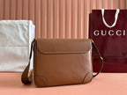 Gucci Emblem Crossbody Bag Brown Calfskin 248360