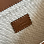 Gucci GO Small Shoulder Bag Brown mix Blue Leather Canvas 248117