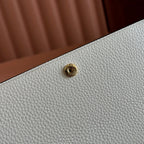 SOFTBIT CONTINENTAL WALLET 19 IN WHITE GRAINY CALFSKIN GOLD HARDWARE