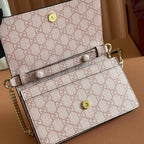 EMBLEM WALLET ON CHAIN 20 IN LIGHT PINK SMOOTH CALFSKIN