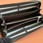 OPHIDIA ZIP AROUND WALLET 19 IN DARK GREY COATED FABRIC AND CALFSKIN