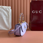BAMBOO DIVE MEDIUM BAG 27 IN LILAC CALFSKIN RESIN BRASS BAMBOO-SHAPED HARDWARE