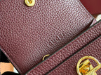 SOFTBIT CARD CASE 10.5 IN ROSSO ANCORA RED GRAINY CALFSKIN GOLD HARDWARE