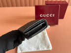 EMBLEM MINI WALLET 11 IN BLACK GG GRAINY CALFSKIN