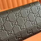 EMBLEM CONTINENTAL WALLET 19 IN BLACK GG SMOOTH CALFSKIN