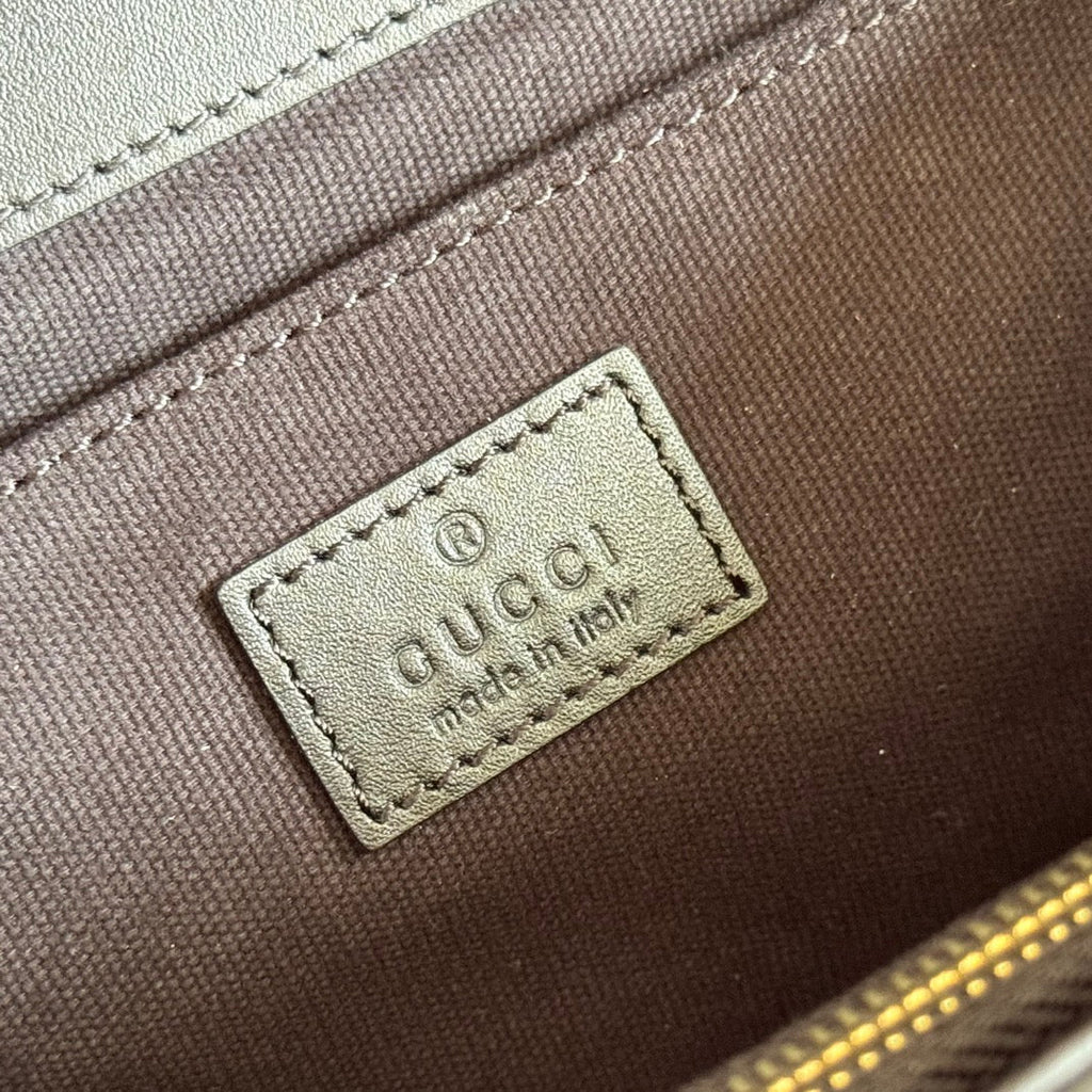 GO SMALL SHOULDER BAG 21.5 IN BLACK GG CANVAS GOLD HARDWARE