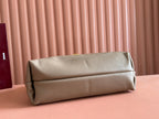 SOFTBIT MAXI SHOULDER BAG 46 IN TAUPE GRAINY LAMBSKIN