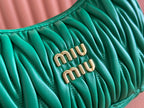 WANDER MATELASSÉ HANDBAG 23 IN PINE GREEN LAMBSKIN