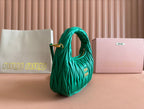 WANDER MATELASSÉ HANDBAG 23 IN PINE GREEN LAMBSKIN