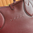 SMALL TOTISSIMA REVERSIBLE TOTE BAG 21 IN ROSSO ANCORA RED CALFSKIN BROWN BEIGE GG CANVAS