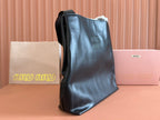 LARGE HOBO TOTE BAG 46 IN BLACK CALFSKIN