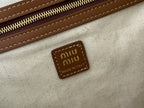 MEDIUM BACKPACK 29.5 IN GREY CANVAS BROWN CALFSKIN