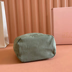 GABADINE POUCH 22.5 IN OLIVE GREEN CANVAS YELLOW DRAWSTRING