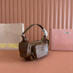POCKET HANDBAG 21 IN OAK BROWN CALFSKIN