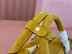 ARCADIE BAG 22 IN MUSTARD YELLOW SUEDE GOLD HARDWARE