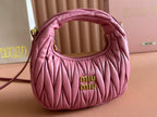 WANDER MATELASSÉ NAPPA MINI BAG 18 IN LIGHT PLUM LAMBSKIN