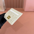 MATELASSÉ NAPPA LEATHER CARD HOLDER WHITE