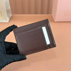 MATELASSÉ NAPPA LEATHER CARD HOLDER DARK BROWN