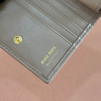 SMALL MATELASSÉ NAPPA LEATHER WALLET TAUPE GRAY