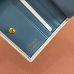 SMALL MATELASSÉ NAPPA LEATHER WALLET BLUE