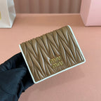 SMALL MATELASSÉ NAPPA LEATHER WALLET BROWN