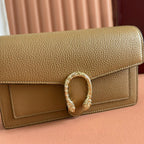GUCCI 25S DIONYSUS WALLET ON CHAIN 20 IN BROWN CALFSKIN
