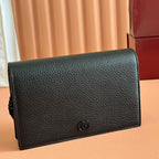 Gucci Marmont Chain Wallet Black Leather 255321