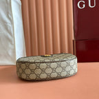 GG SUPREME SHOULDER BAG 20 BROWN IN CANVAS LOGO GOLD HARDWARE