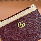 GG Marmont Zip Key Pouch Rosso Ancora Red Leather 255159
