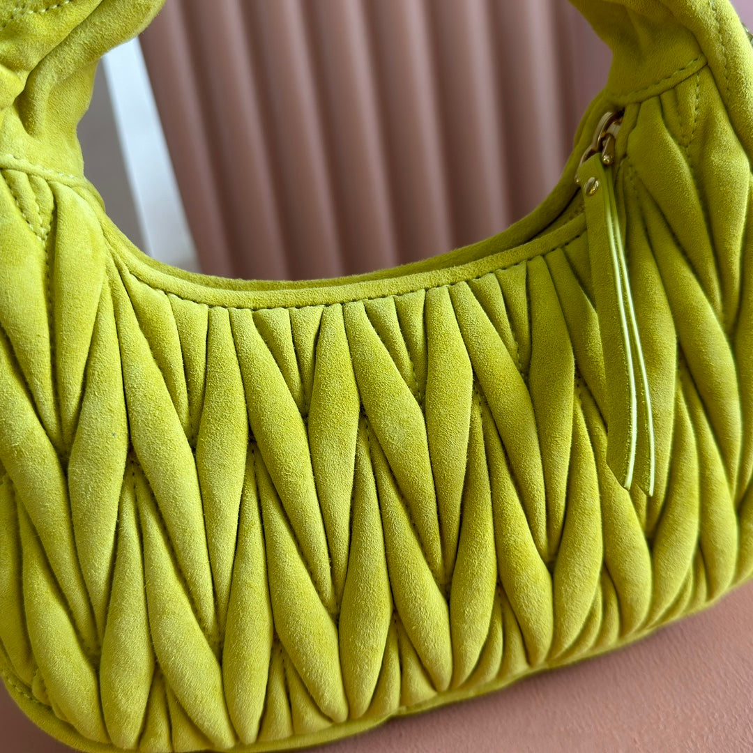 MIU MIU SUEDE HANDBAG 23 CHARTRE YELLOW