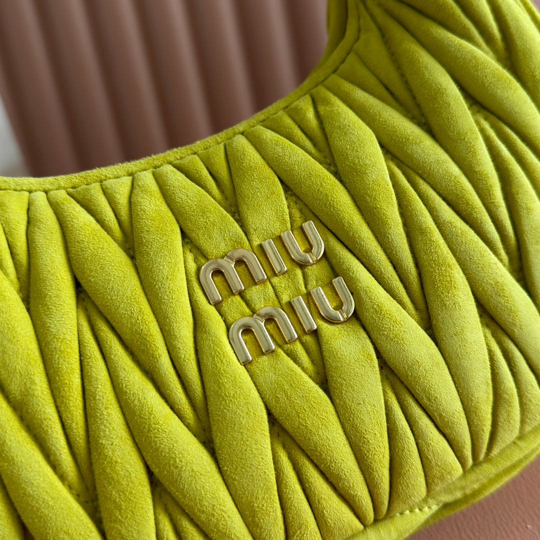 MIU MIU SUEDE HANDBAG 23 CHARTRE YELLOW