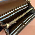 Gucci Jackie Chain Wallet Ebony Brown Canvas Leather 255174
