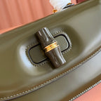 Gucci Bamboo Diva Bag Dark Green Leather 255007