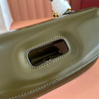 Gucci Bamboo Diva Bag Dark Green Leather 255007