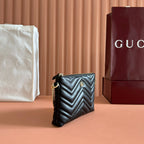 GG Marmont Pochette With Chain Black Cowhide 255061