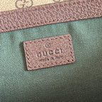 GUCCI 25S OPHIDIA SMALL SHOULDER BAG 24 CM IN BEIGE AND BROWN CALFSKIN