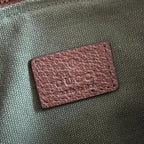GUCCI 25S OPHIDIA MINI BOSTON BAG 16 IN BEIGE CANVAS AND BROWN CALFSKIN