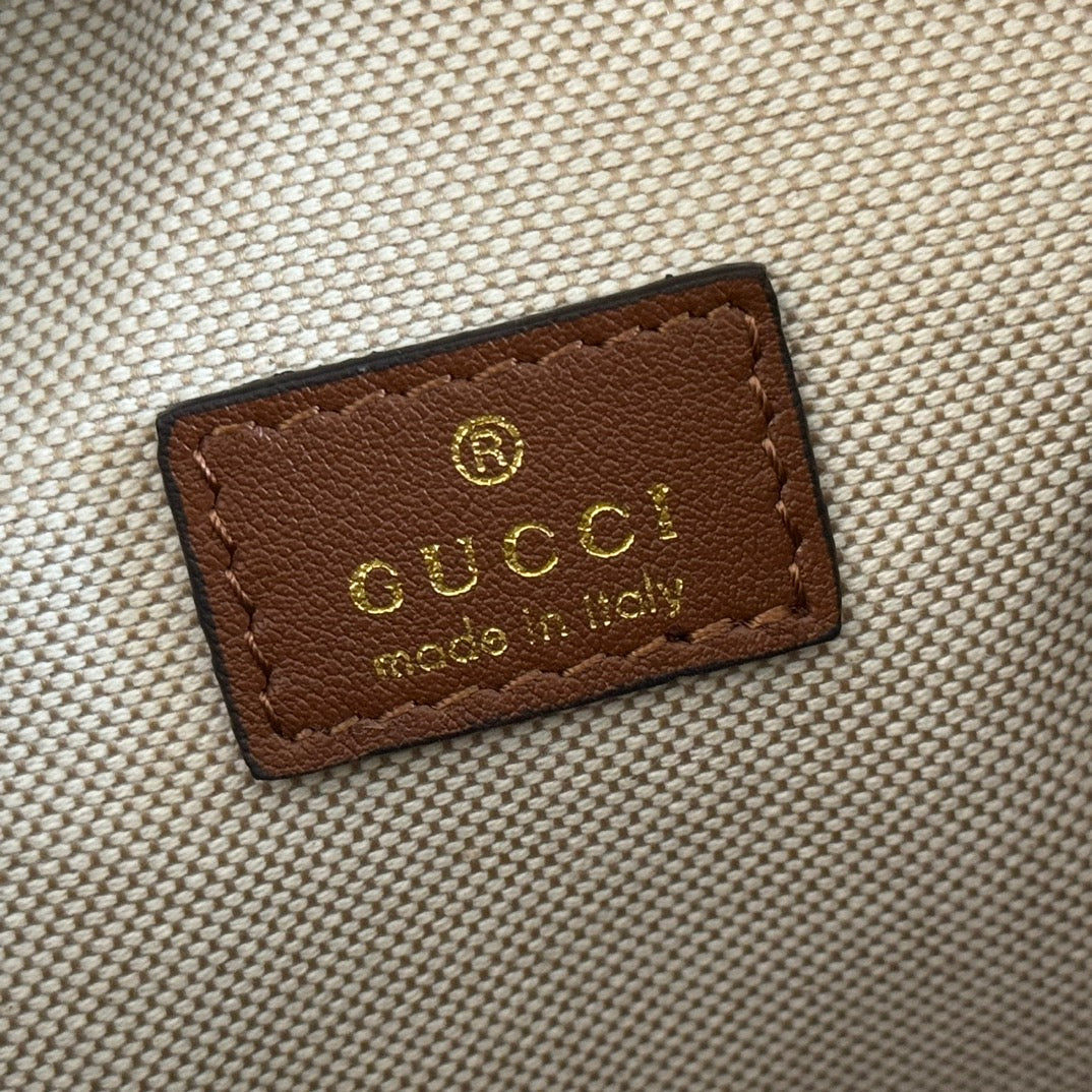 Gucci Boston Bag 20 Blue White Denim Fabric 271893