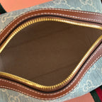 Gucci Boston Bag 20 Blue White Denim Fabric 271893
