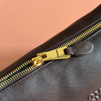 Miu Pouch 25.5cm Brown Chocolate leather