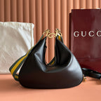 GUCCI 25S ATTACHE SHOULDER BAG 35 CM IN BLACK CALFSKIN