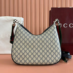 GUCCI 25S ATTACHE SHOULDER BAG 35 CM IN DARK BEIGE MIX BLACK CALFSKIN