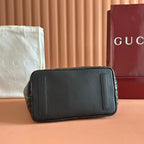GUCCI 25S SMALL TOTE BAG 39 CM IN BLACK CALFSKIN WITH GOLD HARDWARE