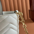 GUCCI 25S SMALL TOTE BAG 29 CM IN WHITE CALFSKIN WITH GOLD HARDWARE