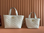 GG 2025 Marmont Tote Bag White Sheepskin